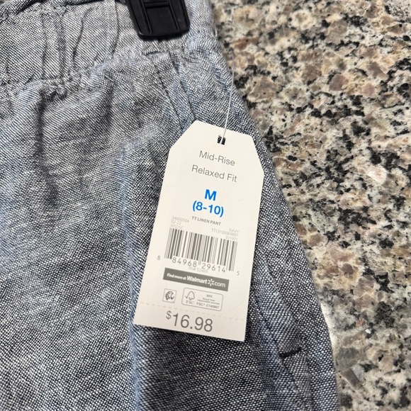 New Time and Tru Mid Rise relaxed fit TT Linen Pant Size medium 8-10 - Picture 3 of 4